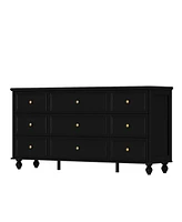 Homsee Modern Red Brown 9-Drawer Wooden hest of Drawers