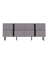 Homsee Gray Wood Tv Stand Media Console Table Storage Cabinet