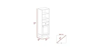 Norwalk Linen Single Door Cabinet, Three External Shelves, One Drawer, Two Interior Shelves, Light Gray