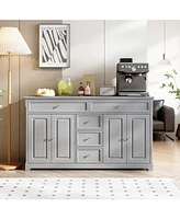 Homsee Gray Wooden Accent Storage Cabinet with Multi-Function