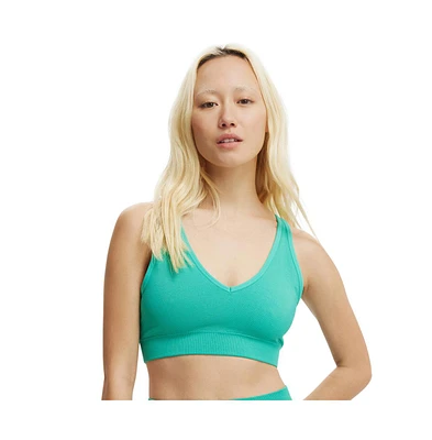 Cotton On Women's Seamless Plunge Strappy Back Crop