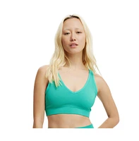 Cotton On Women's Seamless Plunge Strappy Back Crop