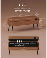 Songmics Home Storage Ottoman Bench with Steel Legs