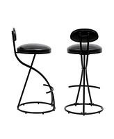 Slickblue Upholstered Counter Height Bar Stools for Kitchen Island Set of 2, Stylish and Comfortable