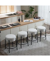 Set of 2 Round 24" Tall Bar Stools for Kitchen Counter or Home Bar