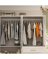 Famapy 8-Door Big Armoires with Hanging Rods, Drawers, Shelves