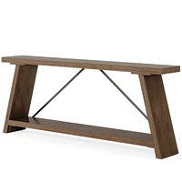 Tribesigns 70.9 Inches Extra Long Sofa Table Behind Couch, Industrial Entry Console Table with Storage for Hallway, Entryway, Living Room, Rustic Brow