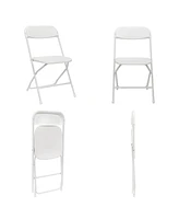 Slickblue 10pcs Injection Molding Classic Garden Plastic Folding Chair White