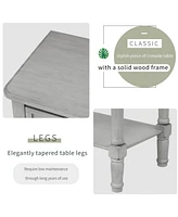 Slickblue Narrow Console Table, Slim Sofa Table with Three Storage Drawers and Bottom Shelf for Living Room, Easy Assembly