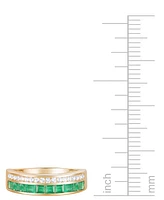 Emerald (7/8 ct. t.w.) & Diamond (1/5 ct. t.w.) Double Row Band in 14k Gold