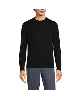 Lands' End Men's Fine Gauge Cotton Crew Neck Sweater