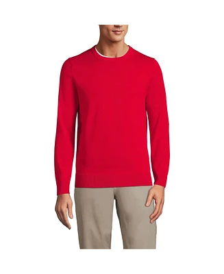 Lands' End Men's Fine Gauge Cotton Crew Neck Sweater