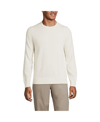 Lands' End Men's Fine Gauge Cotton Crew Neck Sweater