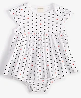 First Impressions Baby Girls Tonal Hearts Skirted Sunsuit, Created for Macy's