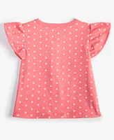 First Impressions Baby Girls Short-Sleeve Tonal Hearts Printed T-Shirt, Created for Macy's