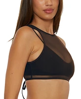 Becca Women's Muse Mesh-Overlay Multi-Way Bralette Bikini Top