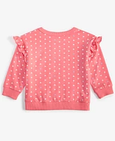 First Impressions Baby Girls Long-Sleeve Tonal Hearts Printed T-Shirt, Created for Macy's