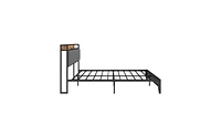 Slickblue Full Size Bed Frame with Built-In Charging Station for Convenience