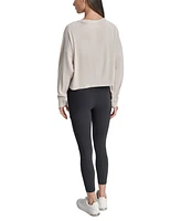 Dkny Women's Cotton Flocked-Logo Long-Sleeve Top