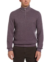 Perry Ellis Men's Textured Long Sleeve Quarter-Zip Sweater