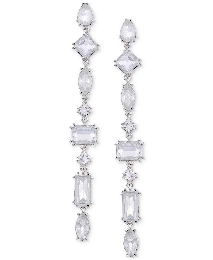 Guess Multicolor Crystal & Stone Linear Drop Earrings