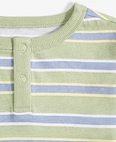 First Impressions Baby Boys Long-Sleeve Striped Henley T-Shirt, Created for Macy's