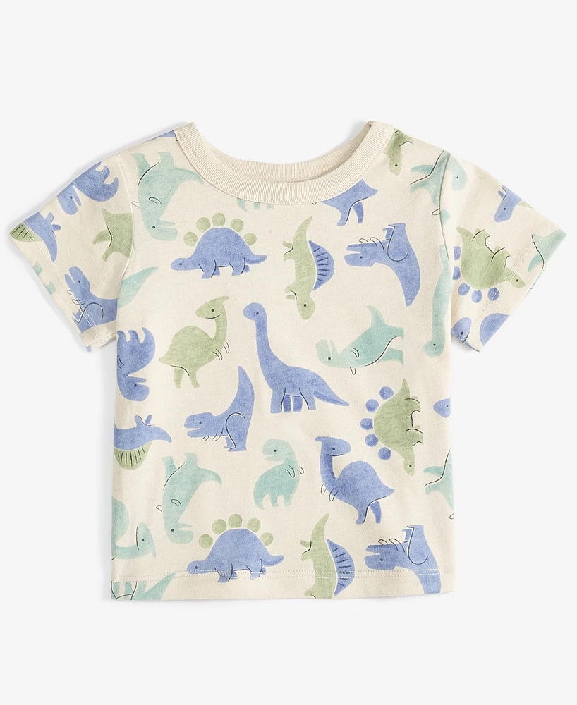 First Impressions Baby Boys Short-Sleeve Dino-Print T-Shirt, Created for Macy's