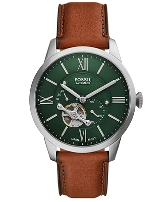 Fossil Men's Townsman Automatic Brown Leather Watch