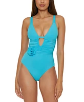 Becca Women's Garden Of Eden 3D Flower Tie-Trim One-Piece Swimsuit