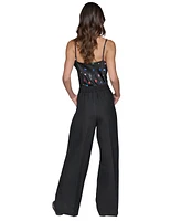 Karl Lagerfeld Paris Women's Linen-Blend Wide-Leg Drawstring Pants, Regular & Petite