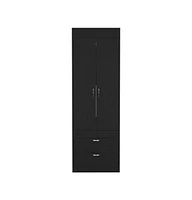 Depot E-Shop Portugal Armoire 70H", Double Door Cabinet, Two Drawers, Metal Handles, Rod