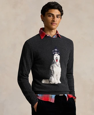 Polo Ralph Lauren Men's Dog-Intarsia Cashmere Sweater