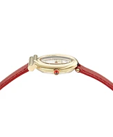 Ferragamo Women's Gancini Twisted Red Leather Strap Watch 28mm