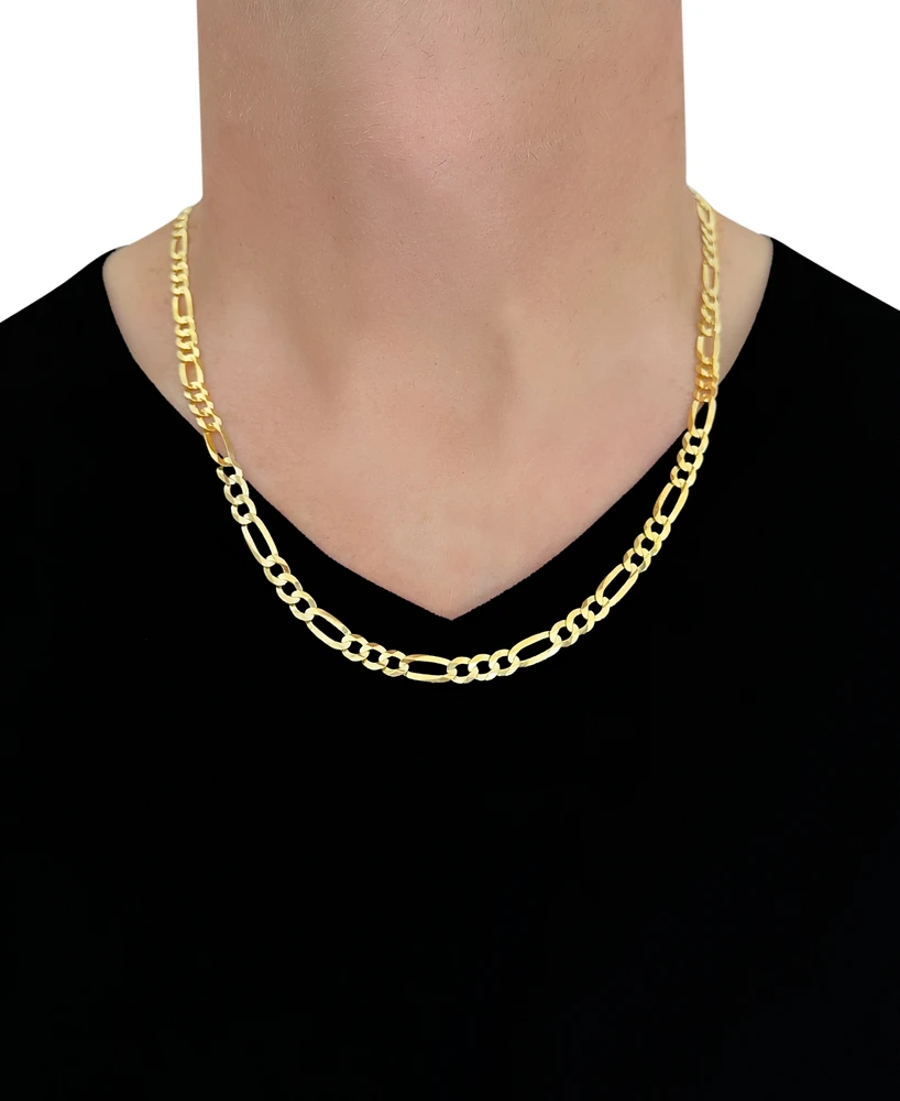 Italian Gold Figaro Link 24" Chain Necklace (6mm) in solid 14k Gold