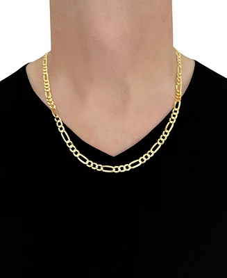 Italian Gold Figaro Link 24" Chain Necklace (6mm) in solid 14k Gold