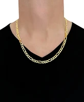 Italian Gold Figaro Link 24" Chain Necklace (6mm) in solid 14k Gold