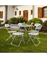 Slickblue 6pcs Injection Molding Classic Garden Plastic Folding Chair White