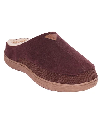 Weatherproof Vintage Men's Microsuede Corduroy Clog with Faux Shearling Lining and Indoor-Outdoor Sole Shoe