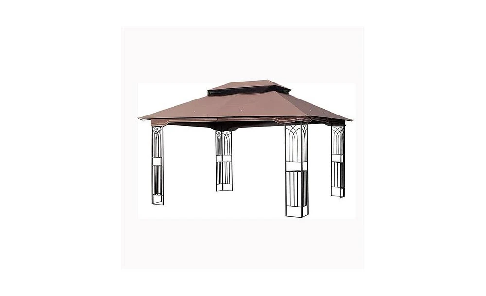 Slickblue Outdoor Patio Gazebo Canopy Tent – Ventilated Double Roof with Detachable Mosquito Netting, Ideal for Lawn, Garden