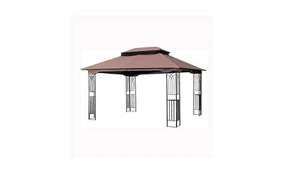 Slickblue Outdoor Patio Gazebo Canopy Tent – Ventilated Double Roof with Detachable Mosquito Netting, Ideal for Lawn, Garden