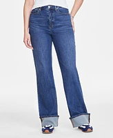 On 34th Women's Denim Tinted Cuffed Wide-Leg Jeans, Exclusively at Macy's