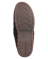Weatherproof Men's Microsuede Puffer Clog with Tipped Shearling Faux Fur Lining Indoor-Outdoor Sole Slipper