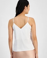 On 34th Women's Satin V-Neck Inset-Panel Tank, Created for Macy's