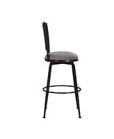 Hillsdale 44" Metal Queensridge Swivel Bar Height Stool