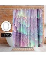 Americanflat 71x74 Shower Curtain - Abstract Design - Iridescent Glitches by Emanuela Carratoni