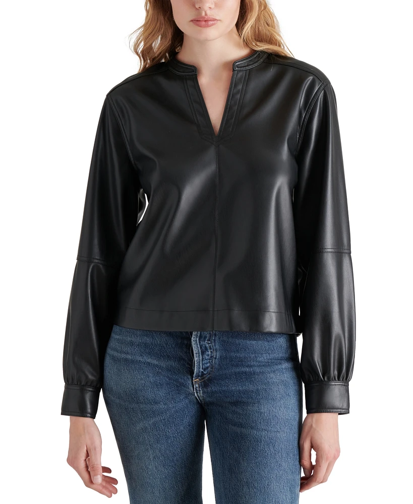 Steve Madden Women's Jayna Faux-Leather Top