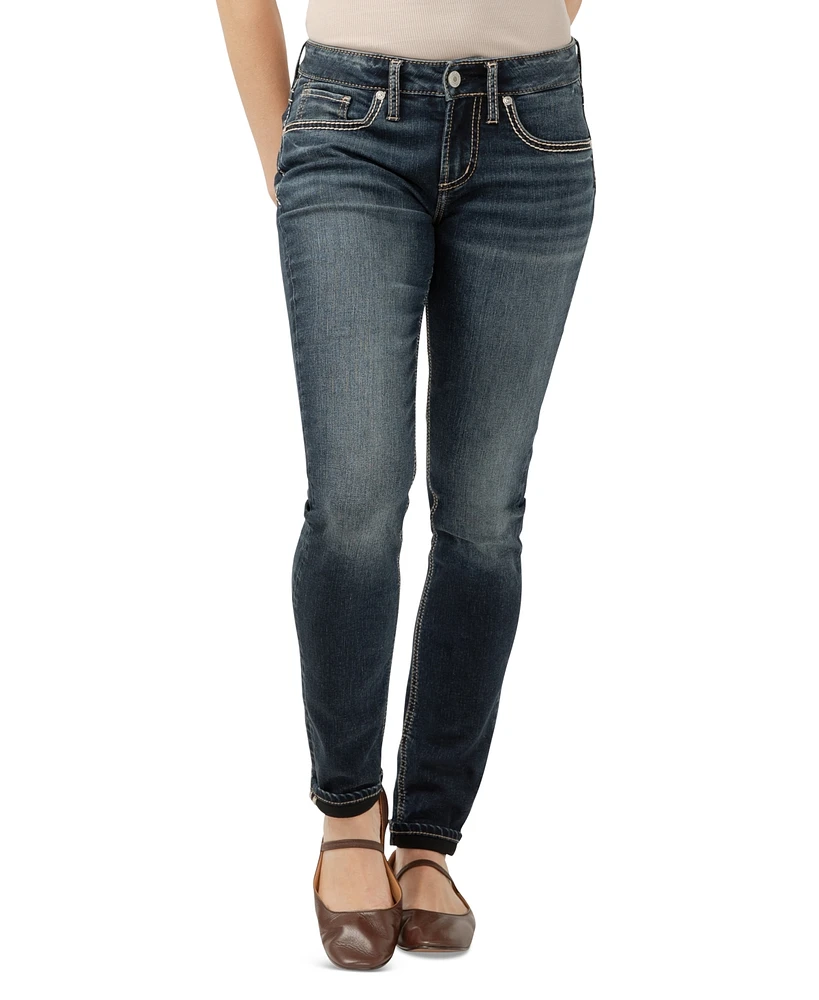 Silver Jeans Co. Women's Girlfriend Mid Rise Skinny-Leg