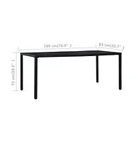 vidaXL Patio Table Black 70.9"x32.7"x28.3" Steel