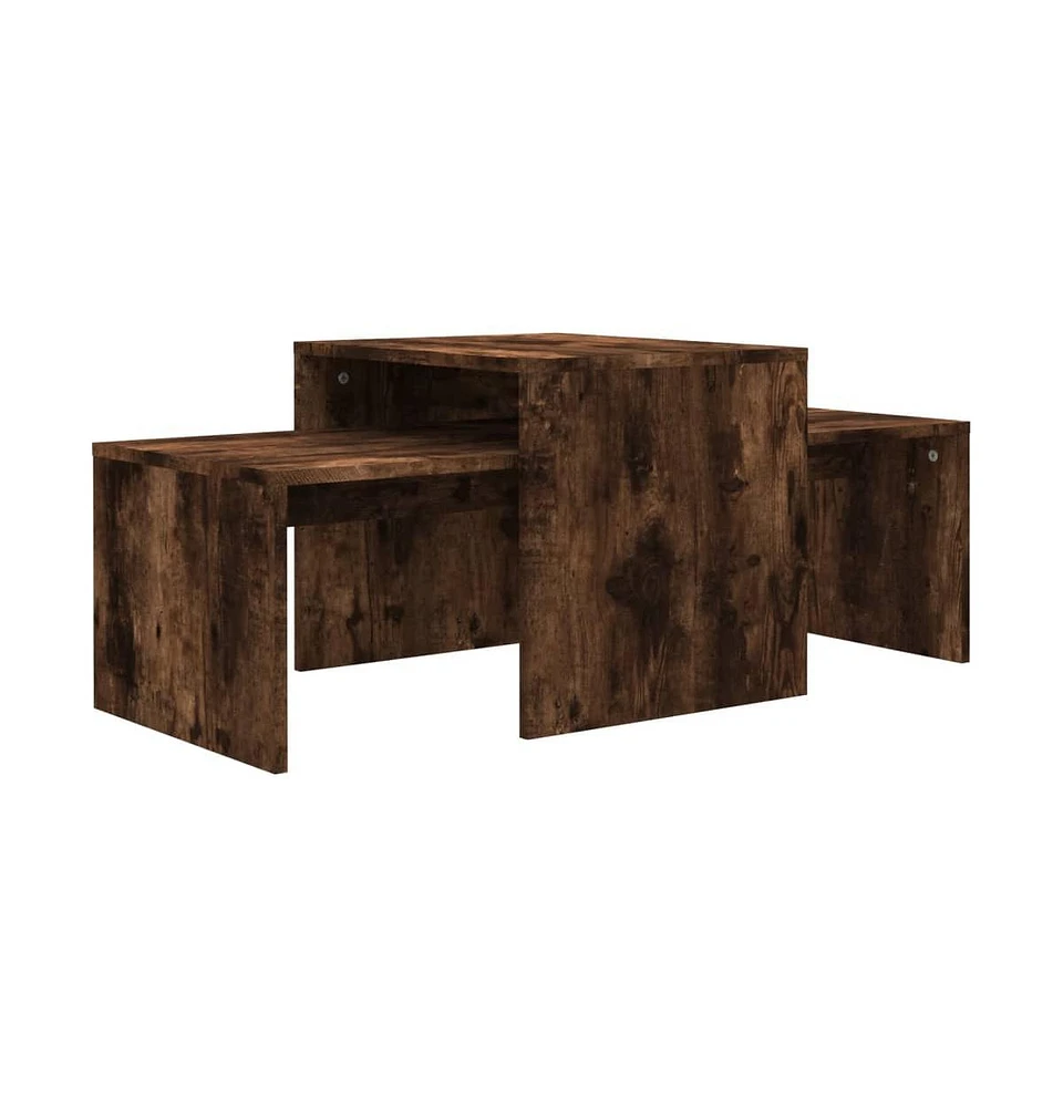 vidaXL Coffee Table Set Smoked Oak 39.4"x18.9"x15.7" Engineered Wood