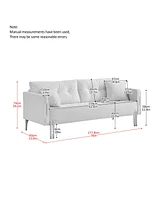 Slickblue 70" Velvet Sofa Couch Luxury Modern Upholstered 3-Seater sofa with 2 Pillows for Living Room, Apartment and Small Space